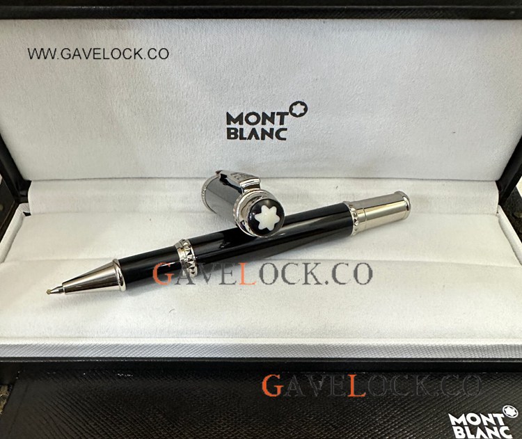 New Copy Mont blanc Scipione Borghese Rollerball Black Resin